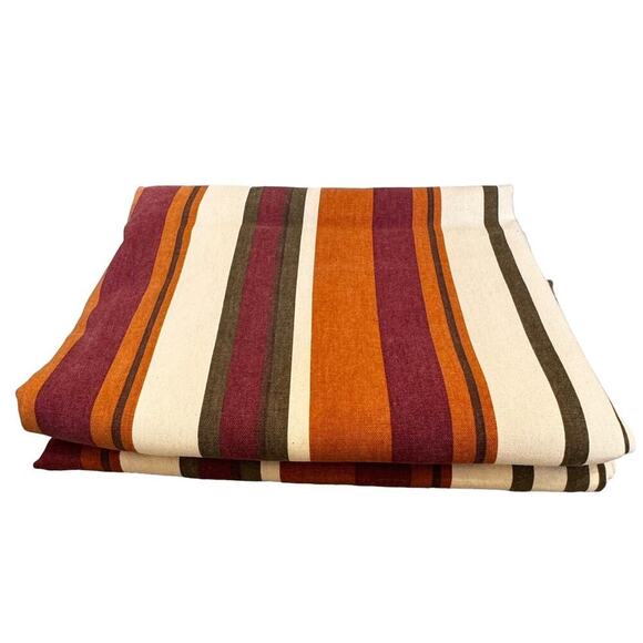 Pier 1 Imports Autumn Multicolor Striped Curtains (2)52"Wx82"L 100% Cotton - Picture 1 of 3